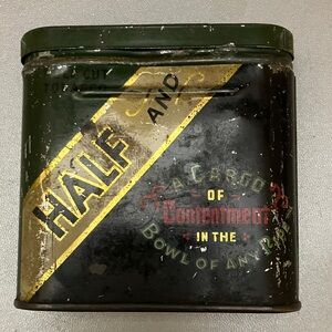 Vintage July 22, 1930 Patented Half and Half Tobacco Tin